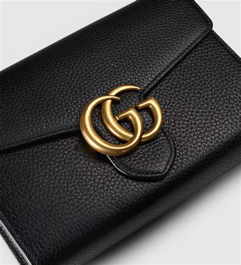 gucci black pebbled leather interlocking gg mini chain bag wallet|Black Textured Leather GG Marmont Mini Chain Bag .